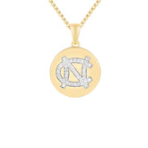 North Carolina Drip! Sterling Silver 14K YG Plating Diamond Pendant With Chain